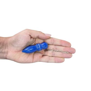 Imagem de PÊNDULO EGÍPCIO QUARTZO AZUL - RADIESTESIA MESA RADIÔNICA (4 a 6) cm