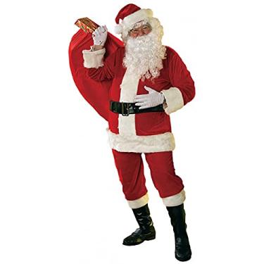 Imagem de Fantasia Roupa Papai Noel Exgg Tecido Anti Suor Oxford PLUS SIZE 6 PEÇAS