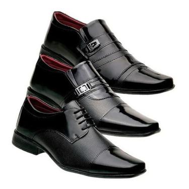 Imagem de 3 Pares Sapato Social Masculino Elegante Confortavel
