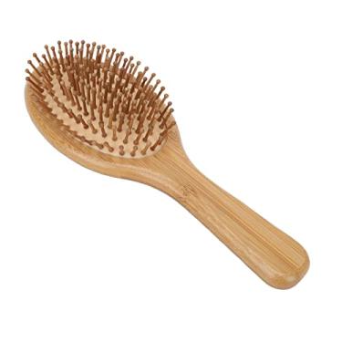 Imagem de Escova de cabelo, cabo de madeira de bambu, design de espaço amplo de silicone, material ABS, escova de cabelo portátil para casa (1)