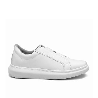 Imagem de Calçado Masculino Sola Alta Tênis Casual Linha Premium All White Confortável Versátil Moderno