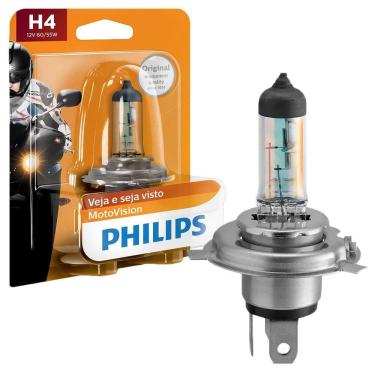 Imagem de Lâmpada Farol Motovision H4 12v 60/55w Philips 12342mvb1