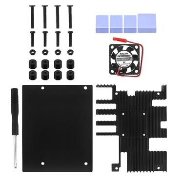 Imagem de Capa de liga de alumínio + compartimento de resfriamento passivo ativo com ventilador de metal para Orange Pi 5 Plus