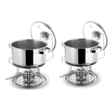 Imagem de Kit 2 Réchaud 7L Panela Aço Inox Para Buffet Forma