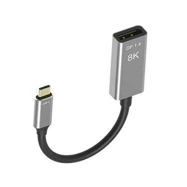 Imagem de MOOKEENONE Cabo USB C para DisplayPort 1.4 suporta 8K (7680 * 4320) @60Hz, 4K (3840 * 2160) @144Hz para Mac/para PC/para Android