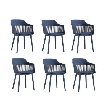 Imagem de Kit 6 Cadeiras Marcela Rivatti Móveis Azul Marinho