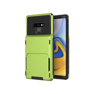 Imagem de YOGISU Capa carteira com compartimentos para cartões para Samsung Galaxy S10 S22 S21 S20 A7 2018 A750 S8 S9 Capa para Samsung A750 A7 2018 S9 Plus Note 9, verde, para Samsung A9 2018