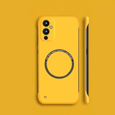 Imagem de Capa magnética sem moldura para pc rígido, para oneplus 10 pro 9r 9rt 10r 10t 11 9 8t 7t 8 7 pro, capa fina fosca, amarela, para 8