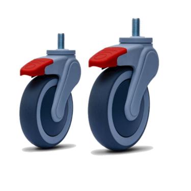 Imagem de 2 Rodizio Hospitalar 4 Pol. Espiga E Freio Avant