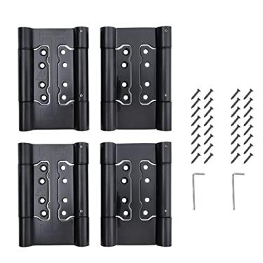 Imagem de Dobradiças de mola de aço inoxidável de 12,7 cm, sem encaixe, fechamento automático, dupla ação, dobradiças de mola para café/salão, dobradiça de porta de balanço preta