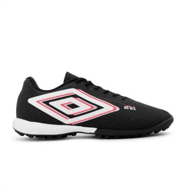 Imagem de Chuteira Society, Astro Club, Umbro, Masculina, Preto/Branco/Coral, 40