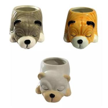 Imagem de Vaso Decorativos Miniaturas Dog Cachepot Suculenta 11X5cm Cor Sortidos