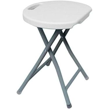 Imagem de Banco de plástico dobrável, cadeiras portáteis antiferrugem com alça de transporte e almofadas antiderrapantes para os pés, para acampamento em varanda interna e externa, capacidade de 150 k