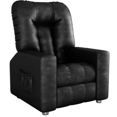 Imagem de Poltrona do Papai retrátil e reclinável Matrix Pallas 3 posições em tecido sintético Preto