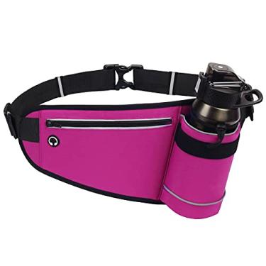 Imagem de HB1 Bolsa para cinto de hidratação para esportes ao ar livre com suporte para garrafa de água, impermeável, fitness, corrida, caminhada, acampamento, ciclismo, caminhada, mochila de cintura, rosa