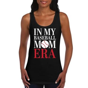 Imagem de Camiseta regata feminina in My Baseball Mom Era, engraçada, mãe dos meninos, melhor apoiadora de equipe, mãe, esportes ativos, criança, mamãe, Preto, GG
