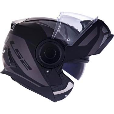 Imagem de Capacete Robocop LS2 Scope Mask Preto e Titanium Fosco Articulado Escamoteavel Tamanho:62;Cor:Preto e Titanium Fosco
