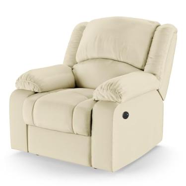 Imagem de Poltrona do Papai Reclinável Massageadora Elétrica com USB Simon F05 Corano Bege - Lyam Decor