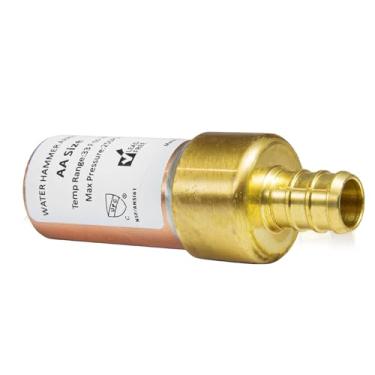 Imagem de GUOFIS Arrestore de martelo de água, 1/5.1 cm retentor de água de cobre, conexão de crimpagem F1807 PEX (1 pacote, proteção de cobre)