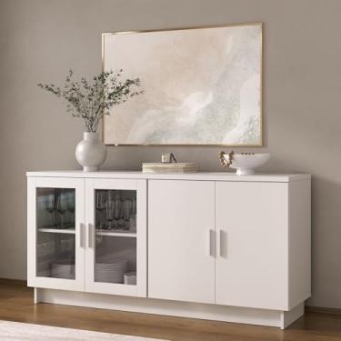 Imagem de Aparador Buffet 4 Portas 8604 Sala de Jantar Branco