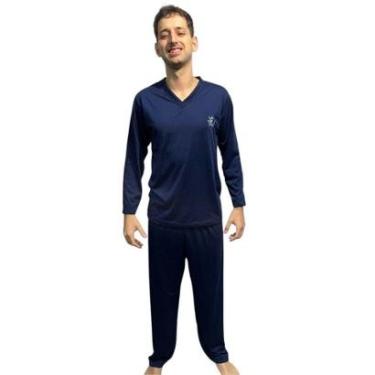 Imagem de Pijama Masculino Manga Longa Bella Fiore Calça Comprida Roupa De Dormir Linha Noite Inverno-Masculino
