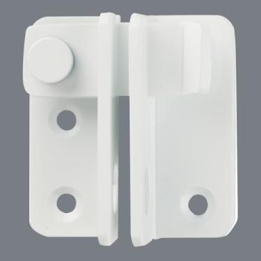 Imagem de Alise Trava de porta de celeiro trava branca para galpão de galpão trava de porta de celeiro trava de trava para armário de celeiro jardim garagem janela gaiola de cachorro de estimação, trava de