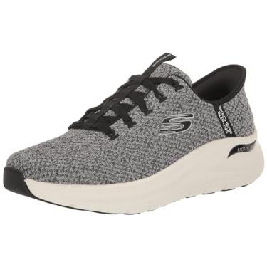 Imagem de Skechers Tênis masculino Slip-ins: Arch Fit 2.0-Look Ahead Knit Cadarço Slip On Tênis, Branco/preto, 8.5 X-Wide