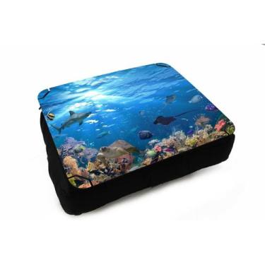 Imagem de Almofada Bandeja para Notebook Laptop Praia Mar Oceano Peixe - Deluzz,