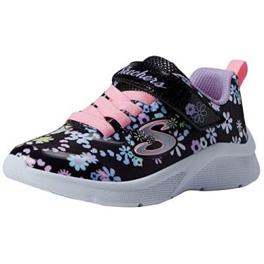 Imagem de Skechers Tênis feminino Microspec (criança pequena), Preto/Multi, 2.5 Little Kid
