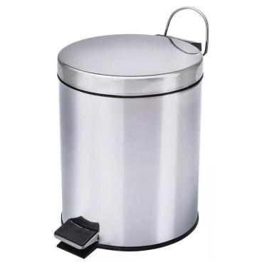 Imagem de Lixeira Com Pedal E Balde Removível Em Aço Inox 5 Litros - Mundiart Bb3053 05