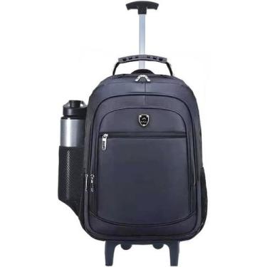 Imagem de Mochila Com Rodinhas Escolar Faculdade Trabalho Viagem Preta liso - pt