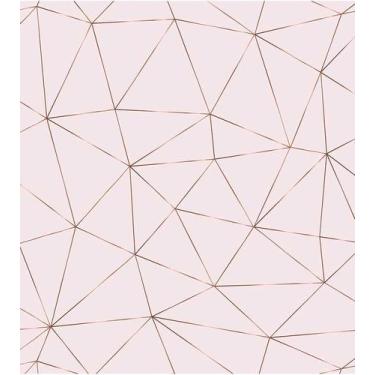 Imagem de Papel de Parede Geométrico Polígonos em Tons de Rosa claro E Rose gold
