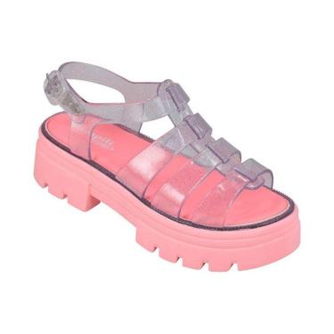 Imagem de Sandália Pampili Lyra Glee PVC Com Glitter Coral 718.004-Feminino