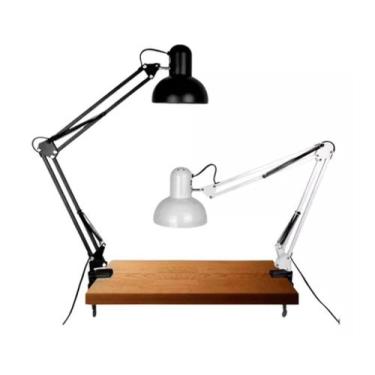 Imagem de Luminária Mesa Articulável Escritório Bancada Base 2 Em 1 - Luatek, Bi