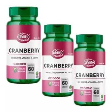 Imagem de KIT C/3 Cranberry Com Selênio + Vit A E Zinco 500mg 60 Caps - Unilife