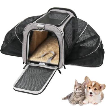 Imagem de Bolsa Pet Expansível Transporte Viagem Avião Cabine Cachorros e Gatos 