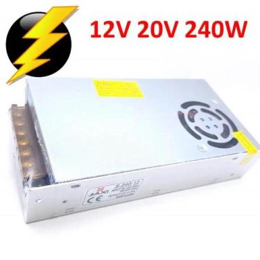 Imagem de Fonte Chaveada Alimentação 12v 20A 240W Para Elétricos Som Automotivo 