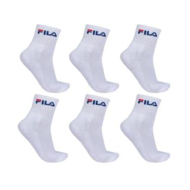 Imagem de MEIA UNISEX FILA CANO MEDIO 6 PARES -BRANCO-Tam:39-43