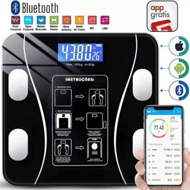 Imagem de Balança Digital Bioimpedância Com Bluetooth Aplicativo Peso Analisador