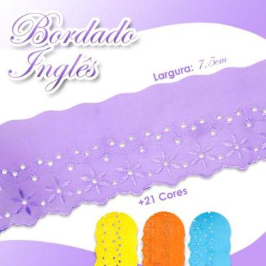 Imagem de Bordado Inglês Ctl 108 Peça Com 13,7m Várias Cores - Lilás - Nº: 164 -