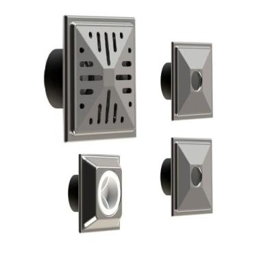 Imagem de Kit Dispositivos Inox Piscina Alvenaria Quadrado Cano 50mm - Inaqua
