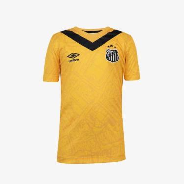 Imagem de Camisa Santos Umbro 2024 Uniforme 3 Torcedor - Infantil, 12, Amarelo