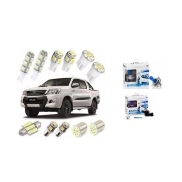 Imagem de Kit Lâmpadas Led Luz Branca Hilux Pingo Teto Placa Ré Farol - Blue Lio