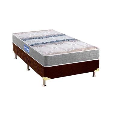 Imagem de  Cama Box Solteiro: Colchão Espuma Probel D45 Guarda Costas + Base CRC Suede Brown(88x188)