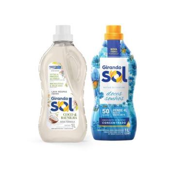 Imagem de Kit Lava Roupas Sabão Líquido 1 Litro Coco Baunilha  + Amaciante Conce