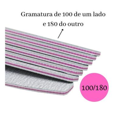 Imagem de 20 Lixas Meia Lua para Polir Unha Acrílico Gel Fibra Postiça - ZEM