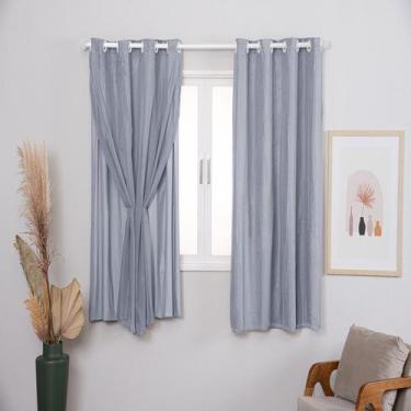 Imagem de Cortina Blackout Prata Com Voil Liso 4,00 M X 2,50 Metros - BEAUTY CAS