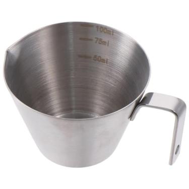 Imagem de couponhub 1/2 peças de xícara de extrato de café expresso, copo medidor de 100 ml com escala, extrator de café expresso, copo de café líquido, copo medidor de café, prata, 100 ml (1 peça)