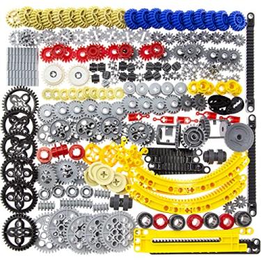 Imagem de Habow 233pcs Technic-Parts Technic-Gears Axle-Pin-Connector Compatible with mainbrands Technic-Parts Cam Worm Cogs Gears Steering Parts Differential Engine Kit. MOC Pieces for Replacement Pieces.