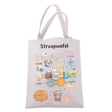 Imagem de JXGZSO Bolsa de ombro Stroopwafel para amantes de comida holandesa, presente para amantes de comida, presente de cozinha, Stroopwafel, Large